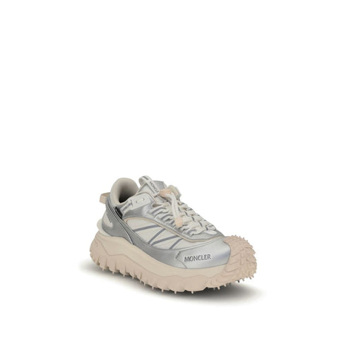Moncler Trailgrip GTX Low-Top Sneakers Shoes – Reflective White & Grey Leather Trainers