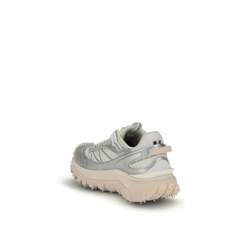 Moncler Trailgrip GTX Low-Top Sneakers Shoes – Reflective White & Grey Leather Trainers