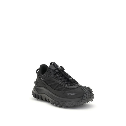 Moncler Trailgrip GTX Black Leather Fabric Low-Top Sneakers Shoes for Women
