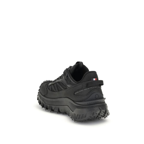 Moncler Trailgrip GTX Black Leather Fabric Low-Top Sneakers Shoes for Women