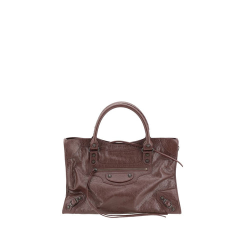 Balenciaga Le City Medium Shoulder Bag in Red Burgundy Leather for Women