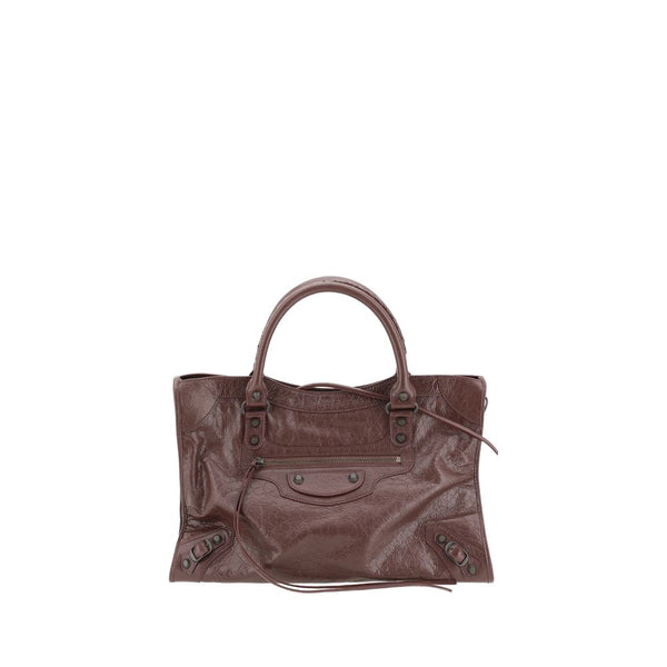 Balenciaga Le City Medium Shoulder Bag in Red Burgundy Leather for Women