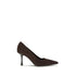 Jimmy Choo Ixia Drop Heel Pumps in Brown Suede Leather - Women’s Pointed Toe Shoes