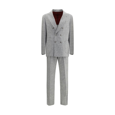 Brunello Cucinelli Wool and cashmere buttoned grisaille Suit