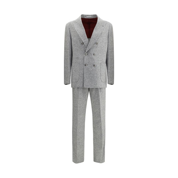 Brunello Cucinelli Wool and cashmere buttoned grisaille Suit