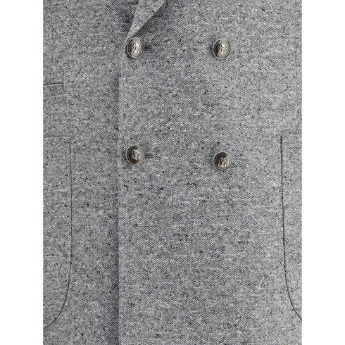 Brunello Cucinelli Wool and cashmere buttoned grisaille Suit