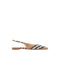 Burberry Beige Check Birdie Slingback Flats for Women