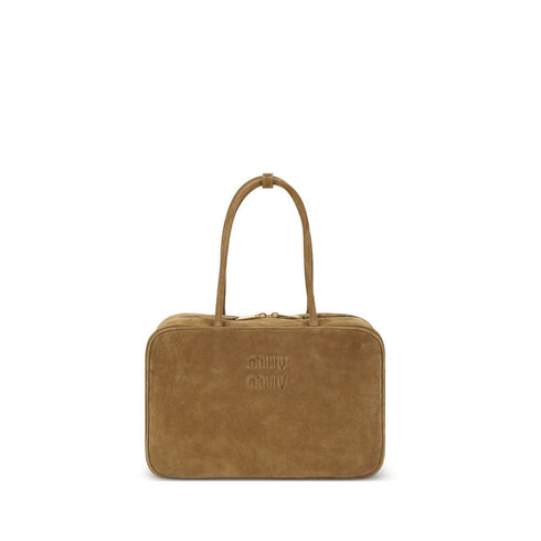 Miu Miu Suede Beau Bag in Calf Leather Cacao - Women’s