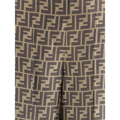 Fendi Monogram pattern silk Pants