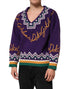 Dolce & Gabbana Purple Wool DG Logo Men Knit Pullover Sweater