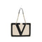Valentino Garavani Viva Superstar Medium Shoulder Bag in Black and Beige Calf Leather for Women