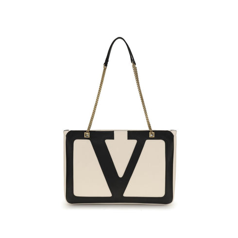Valentino Garavani Viva Superstar Medium Black/White Nappa Leather Shopping Bag Women