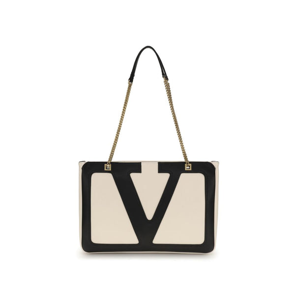 Valentino Garavani Viva Superstar Medium Black/White Nappa Leather Shopping Bag Women