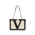 Valentino Garavani Viva Superstar Medium Black/White Nappa Leather Shopping Bag Women