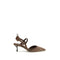 Fendi Colibrì Slingback Kitten Heel Pumps in Brown Monogram Fabric and Leather for Women