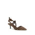 Fendi Colibrì Slingback Kitten Heel Pumps in Brown Monogram Fabric and Leather for Women