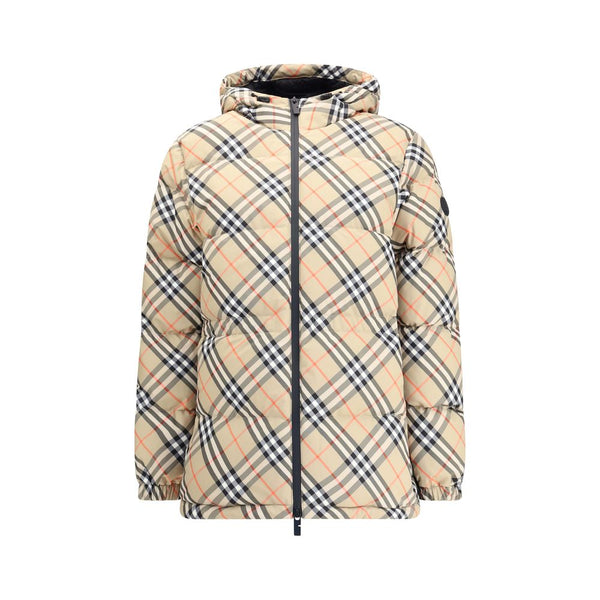 Burberry Hooded Check Down Jacket