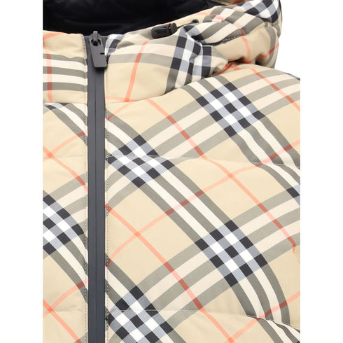 Burberry Hooded Check Down Jacket
