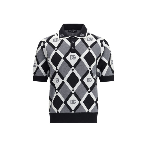 Dolce & Gabbana Diamond knit Polo Sweater