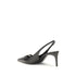 Dolce & Gabbana Lollo Black Leather Slingback Pumps – D&G Logo Heels