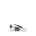 Dolce & Gabbana Portofino White Black Calf Leather Sneakers with DG Patch for Women