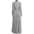 Dolce & Gabbana Light Grey Polyester Pleated Long Maxi Dress