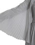 Dolce & Gabbana Light Grey Polyester Pleated Long Maxi Dress