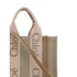Chloé Woody Beige Linen and Leather Handbag for Women