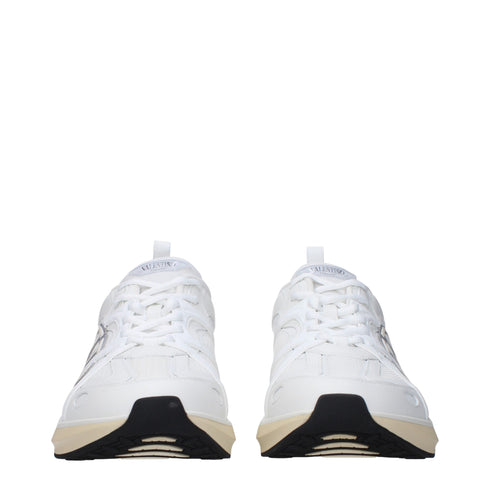 Valentino Garavani White Fabric Athletic Sneakers