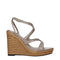 Jimmy Choo Gray Leather Wedges Sandals