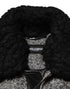 Dolce & Gabbana Gray Wool Herringbone Shearling Collar Bomber Jacket