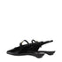 Prada Black Leather Flat Sandals