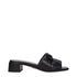 Prada Black Leather Flat Sandals