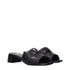 Prada Black Leather Flat Sandals