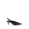 Versace La Medusa Slingback Pumps Black Calf Leather Pointed Toe Women’s