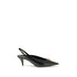 Versace La Medusa Slingback Pumps Black Calf Leather Pointed Toe Women’s