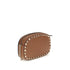 Valentino Garavani Rockstud Shoulder Bag in Brown Calf Leather with Platinum Studs for Women