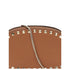 Valentino Garavani Rockstud Shoulder Bag in Brown Calf Leather with Platinum Studs for Women