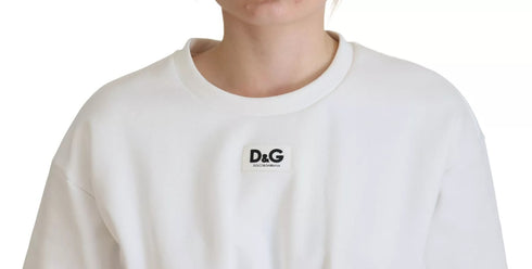 Dolce & Gabbana White Cotton Corset Stretch Top T-shirt