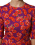 Dolce & Gabbana Purple Silk Floral Print Midi Sheath Dress