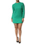 Dolce & Gabbana Green Viscose Acetate Mini Long Sleeve Dress