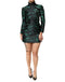 Dolce & Gabbana Black Green Metallic Jacquard Mini Long Dress