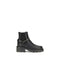 Valentino Garavani Black Leather Ankle Boots with Studded Strap – Women’s