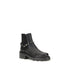 Valentino Garavani Black Leather Ankle Boots with Studded Strap – Women’s