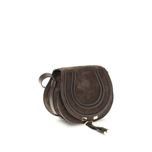 Chloé Marcie Small Shoulder Bag in Dark Brown Suede Calf Leather for Women