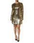 Dolce & Gabbana Gold Sequin Long Sleeve Mini Dress