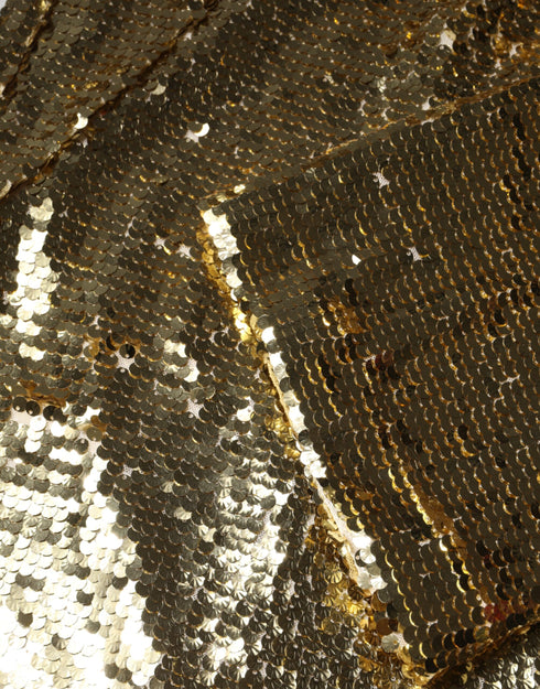 Dolce & Gabbana Gold Sequin Long Sleeve Mini Dress