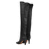 Chloé Eve Over-The-Knee Black Leather Boots with Criss-Cross Lace Detail – Women’s