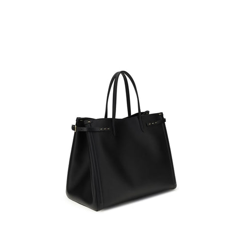 Valentino Garavani Antibes Medium Black Leather Handbag – Calfskin Tote – Women’s