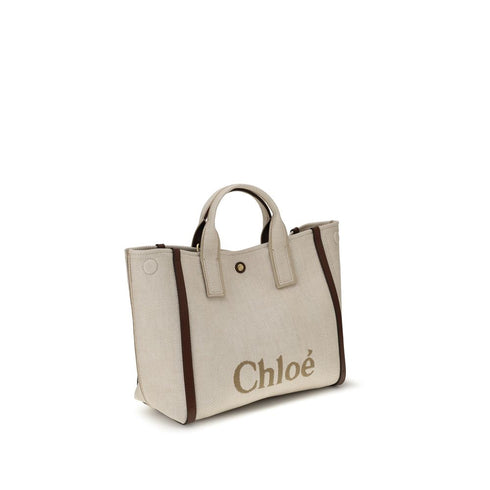 Chloé Carry Medium Canvas Tote Bag – Beige with Brown Trim – Women’s